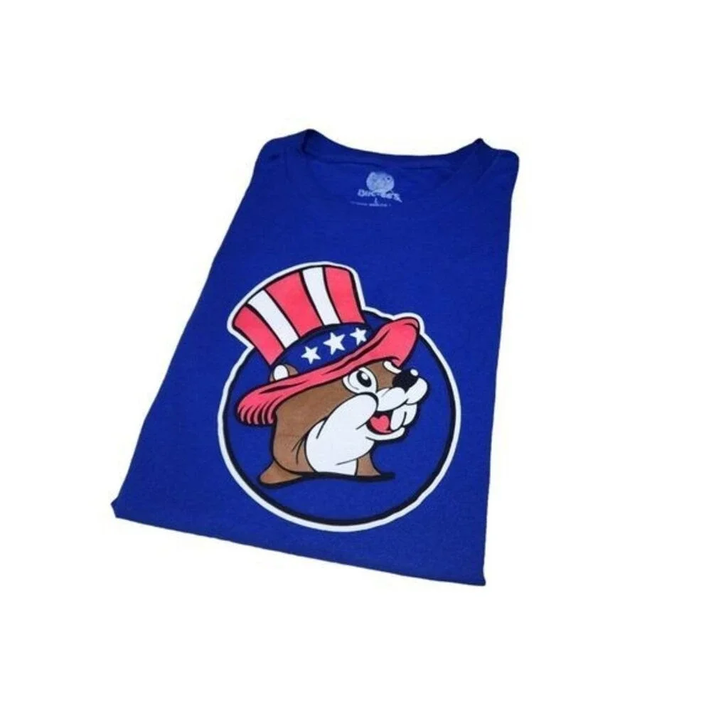 Buc-ee's Mens Patriotic Freedom Ringing Graphic T-Shirt Blue L